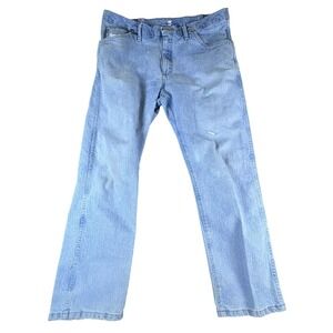 Wrangler Authentics Mens‎ Straight Leg Jeans Light Wash Blue Denim Size 36x29